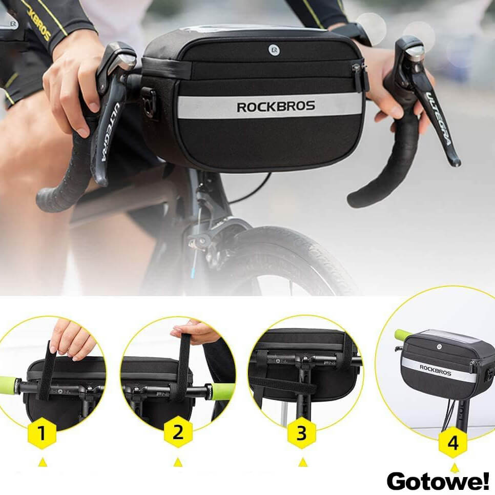 ROCKBROS Torby na Kierownicę Ekran Dotykowy 4.5L Torby na kierownicę