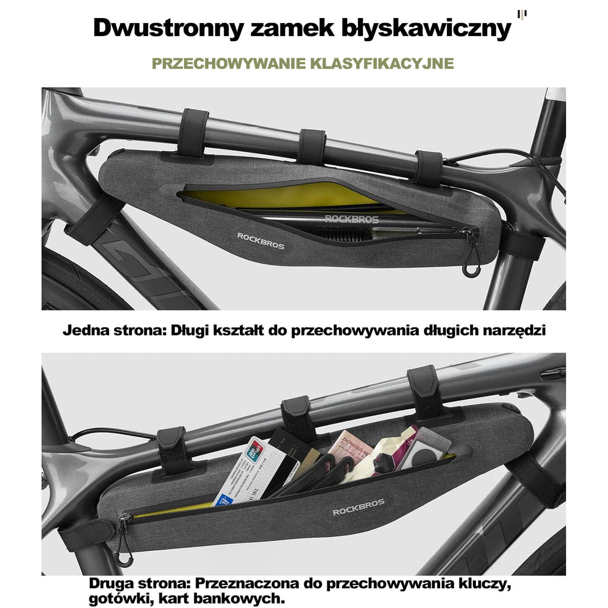 ROCKBROS Torby na Ramę Rozszerzona Wodoodporna Torba Ttrójkątna Torby na ramę