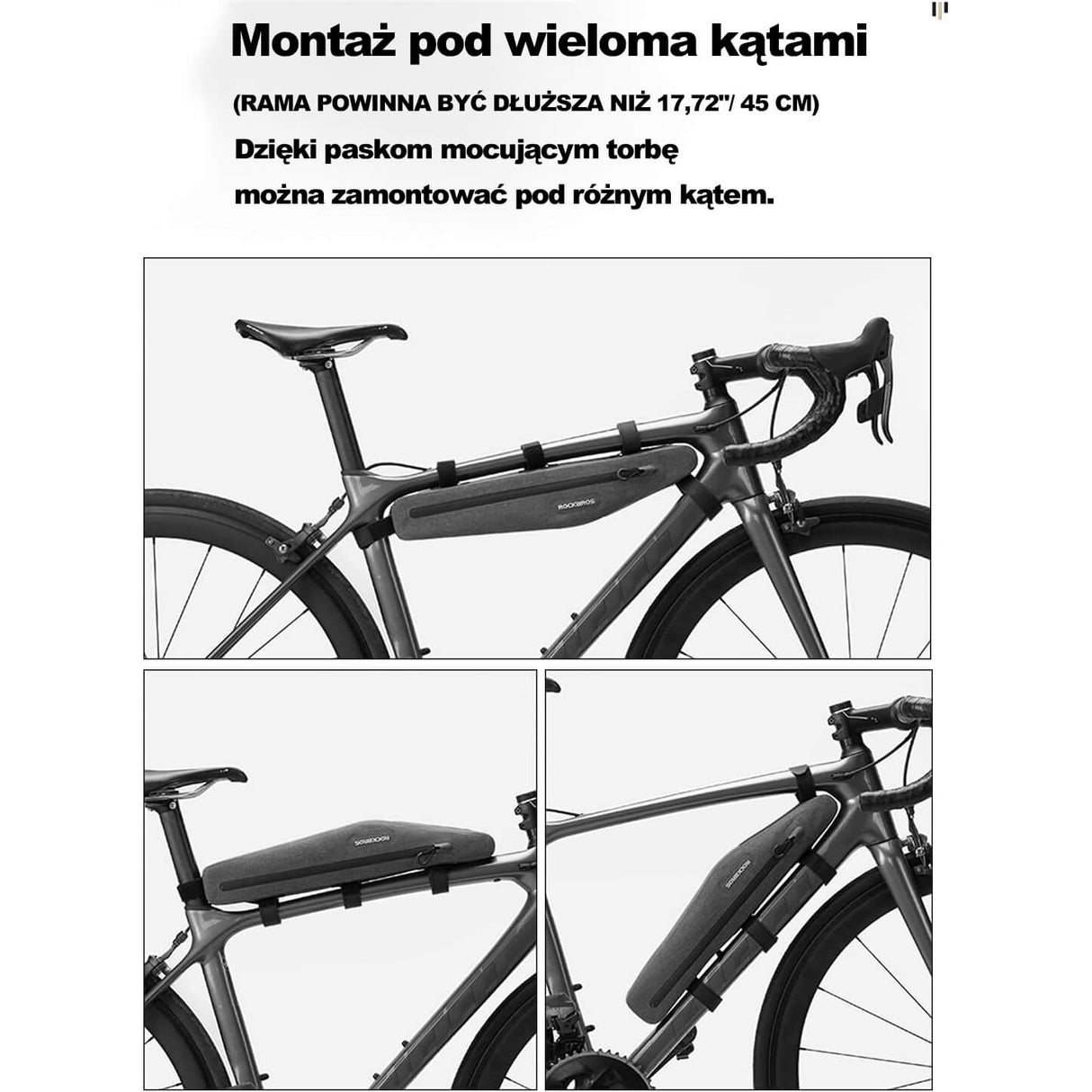 ROCKBROS Torby na Ramę Rozszerzona Wodoodporna Torba Ttrójkątna Torby na ramę