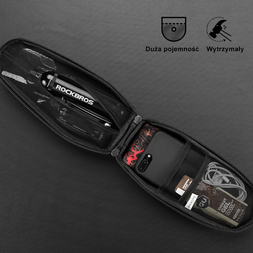 ROCKBROS Torby na Ramę Twarda Skorupa Długa 1.1L/1.5L Torby na ramę