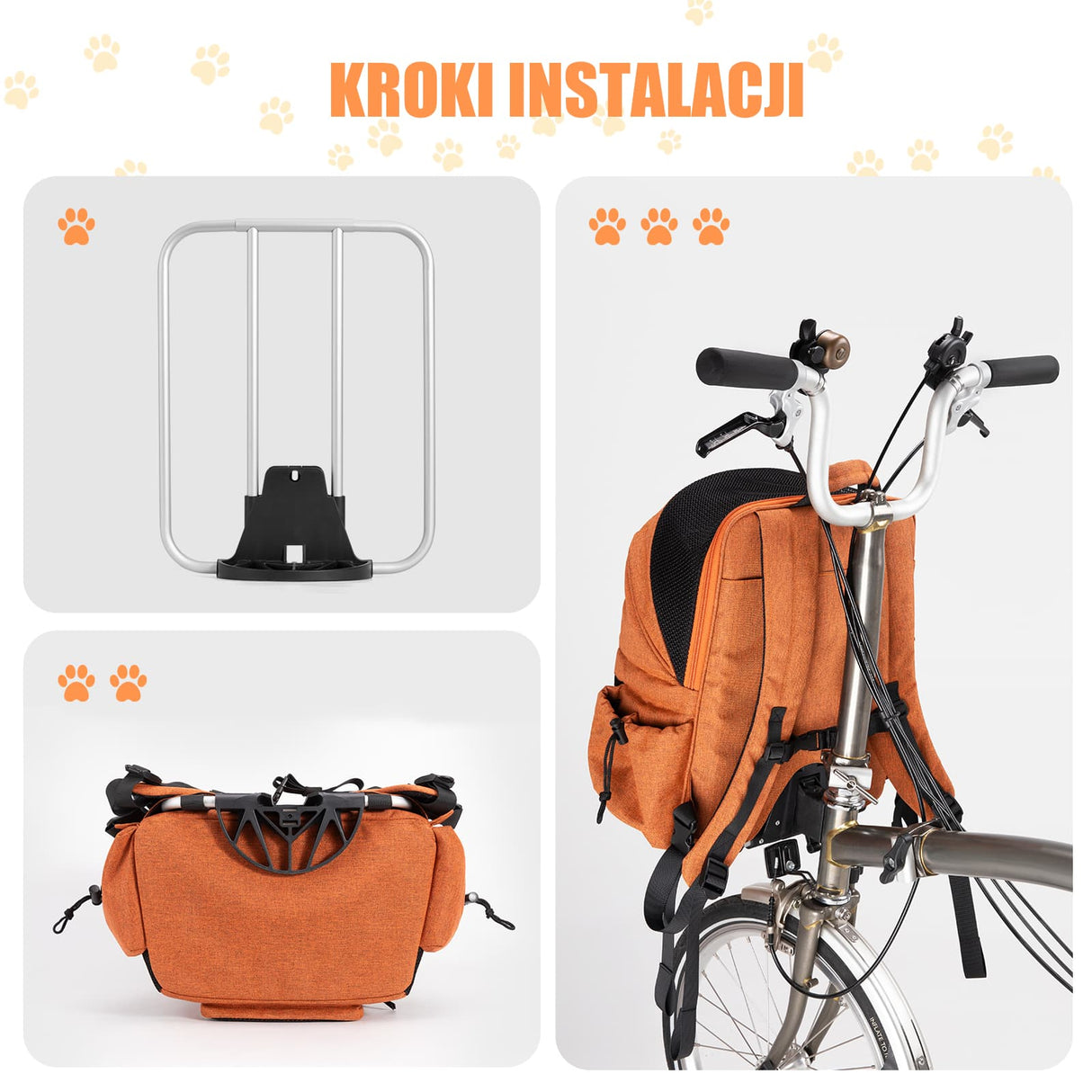 ROCKBROS Torby na kierownicę torba na rower składany Brompton dla zwierząt 21L Plecaki