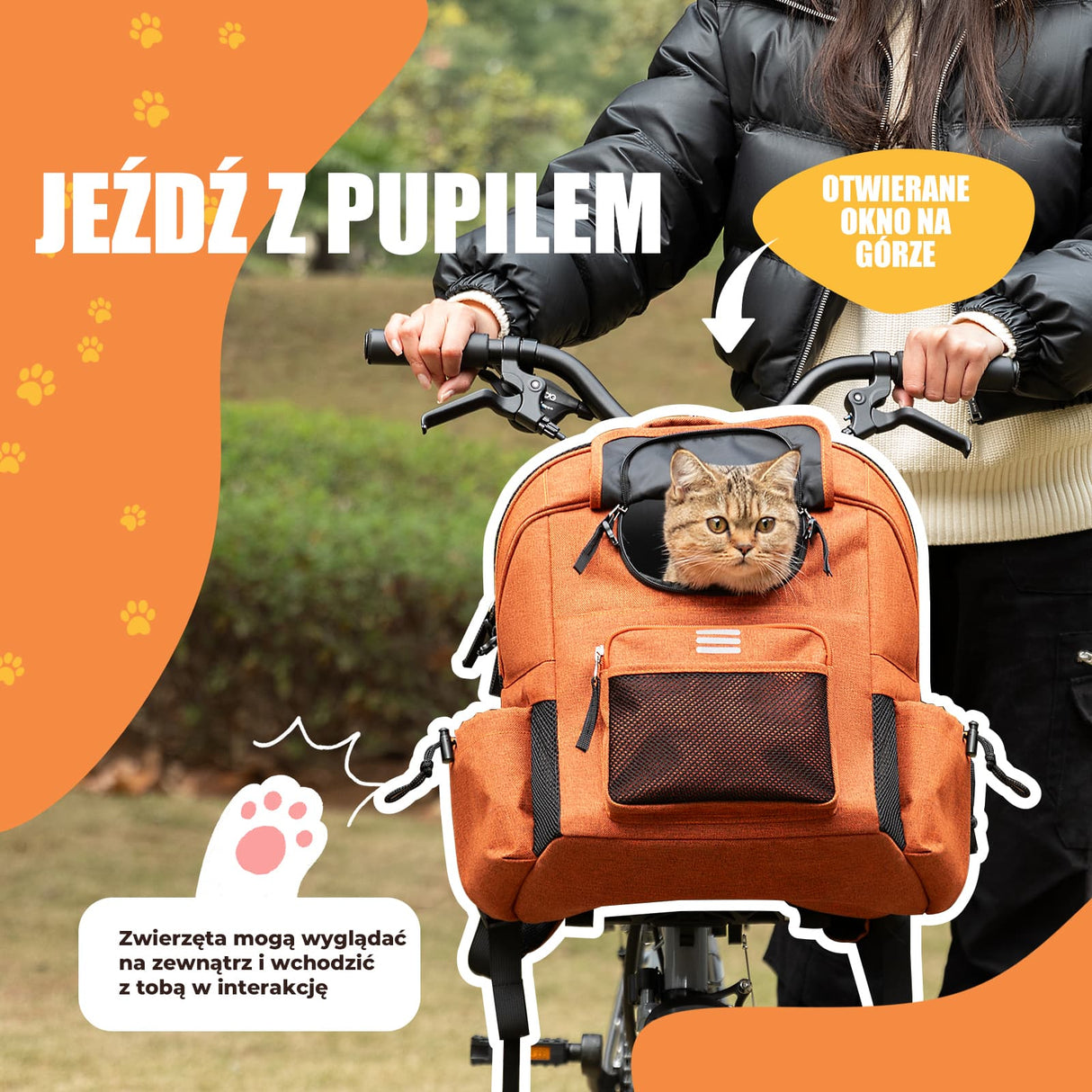 ROCKBROS Torby na kierownicę torba na rower składany Brompton dla zwierząt 21L Plecaki