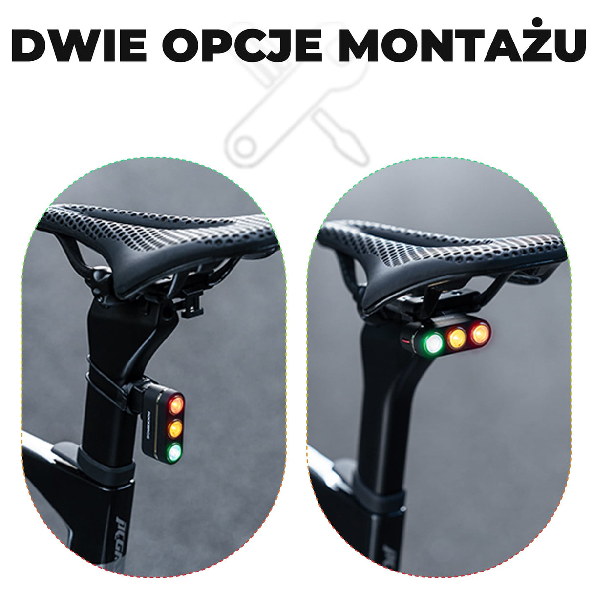 ROCKBROS Tylne Światło Rowerowe Inteligentne 3-kolorowe Led Czujnik Hamulca Światła rowerowe