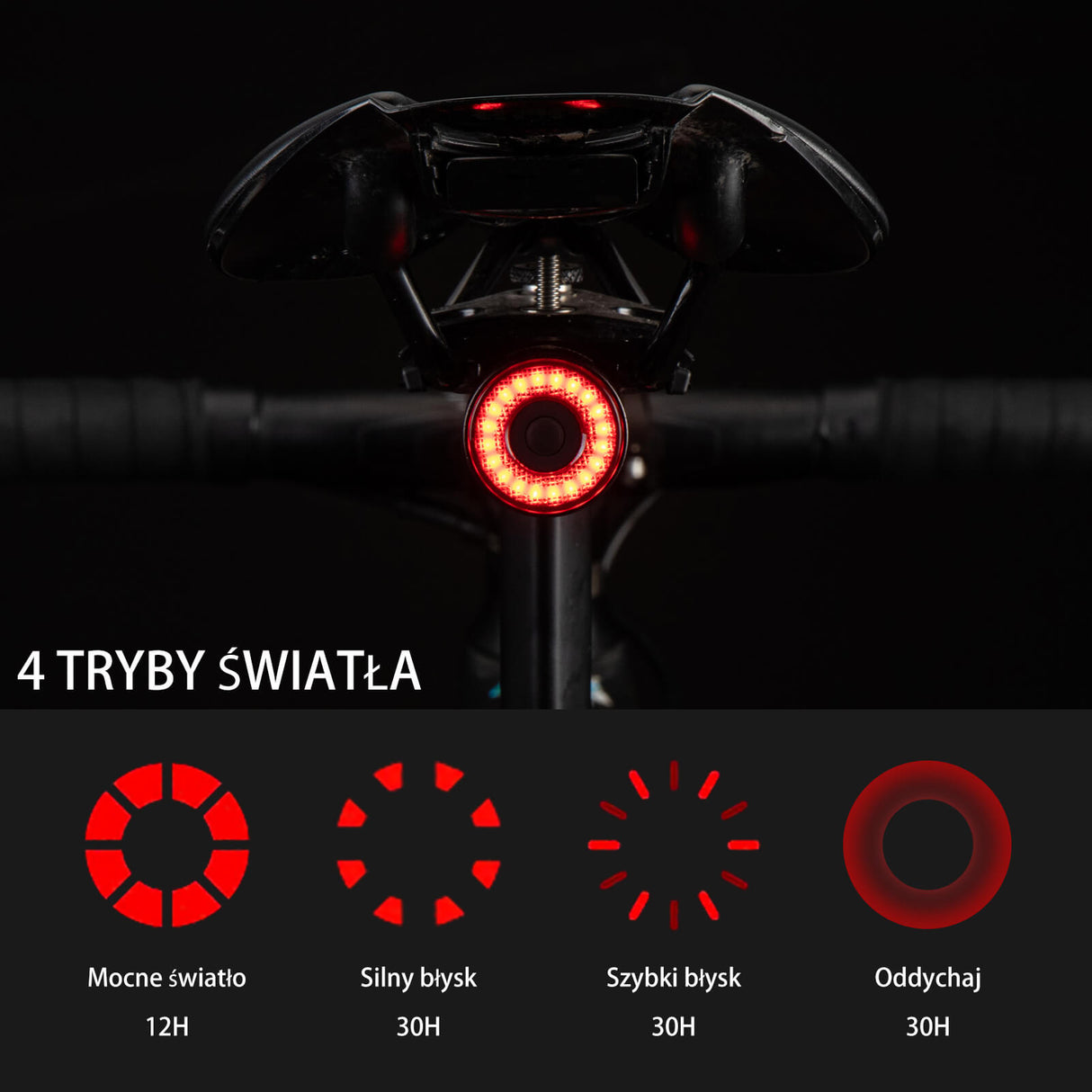 ROCKBROS Tylne Światło Rowerowe Inteligentny Q3 Światła rowerowe