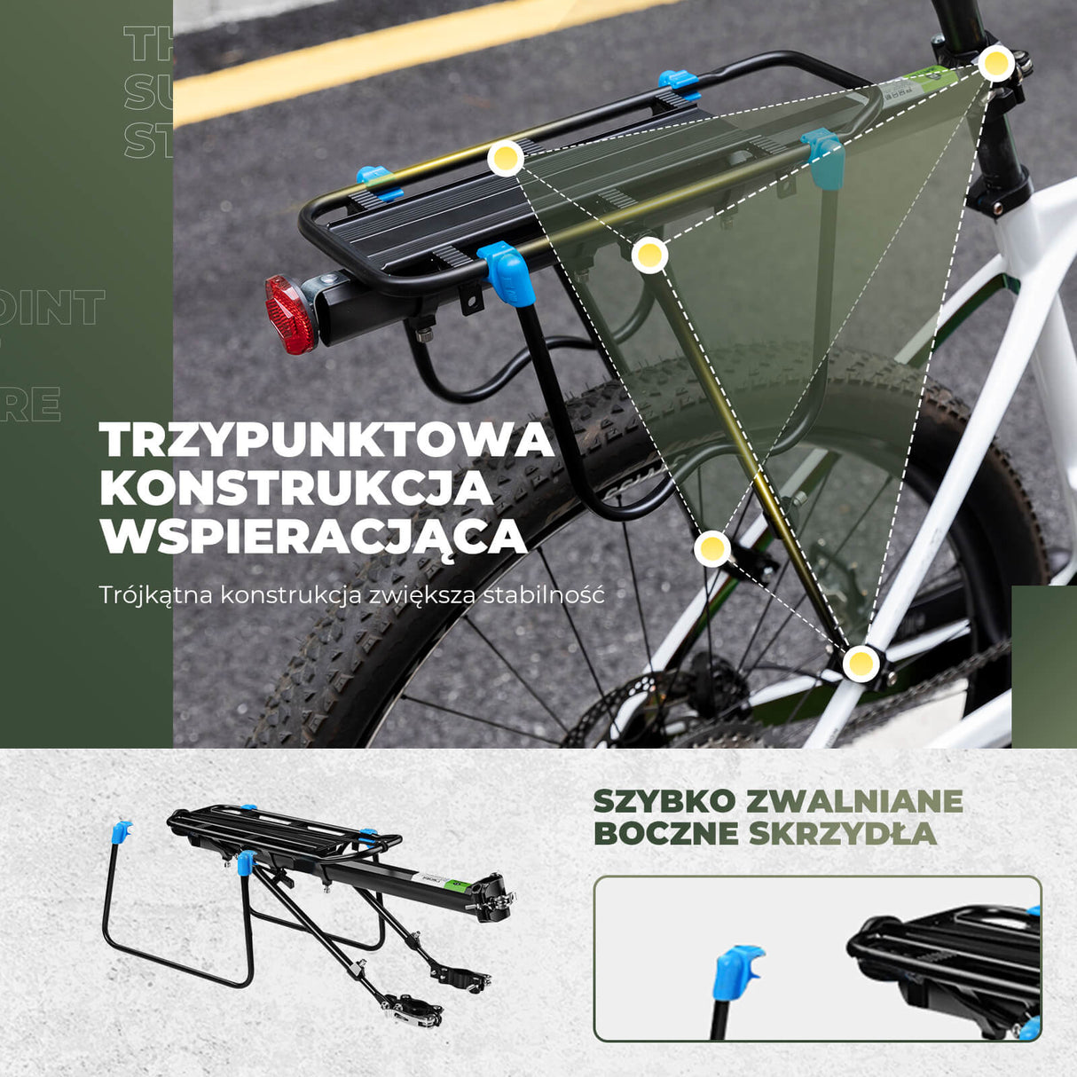 ROCKBROS Tylny Bagażnik Rrowerowy Można Szybko Zdemontować -CT-601-5 Bagażniki