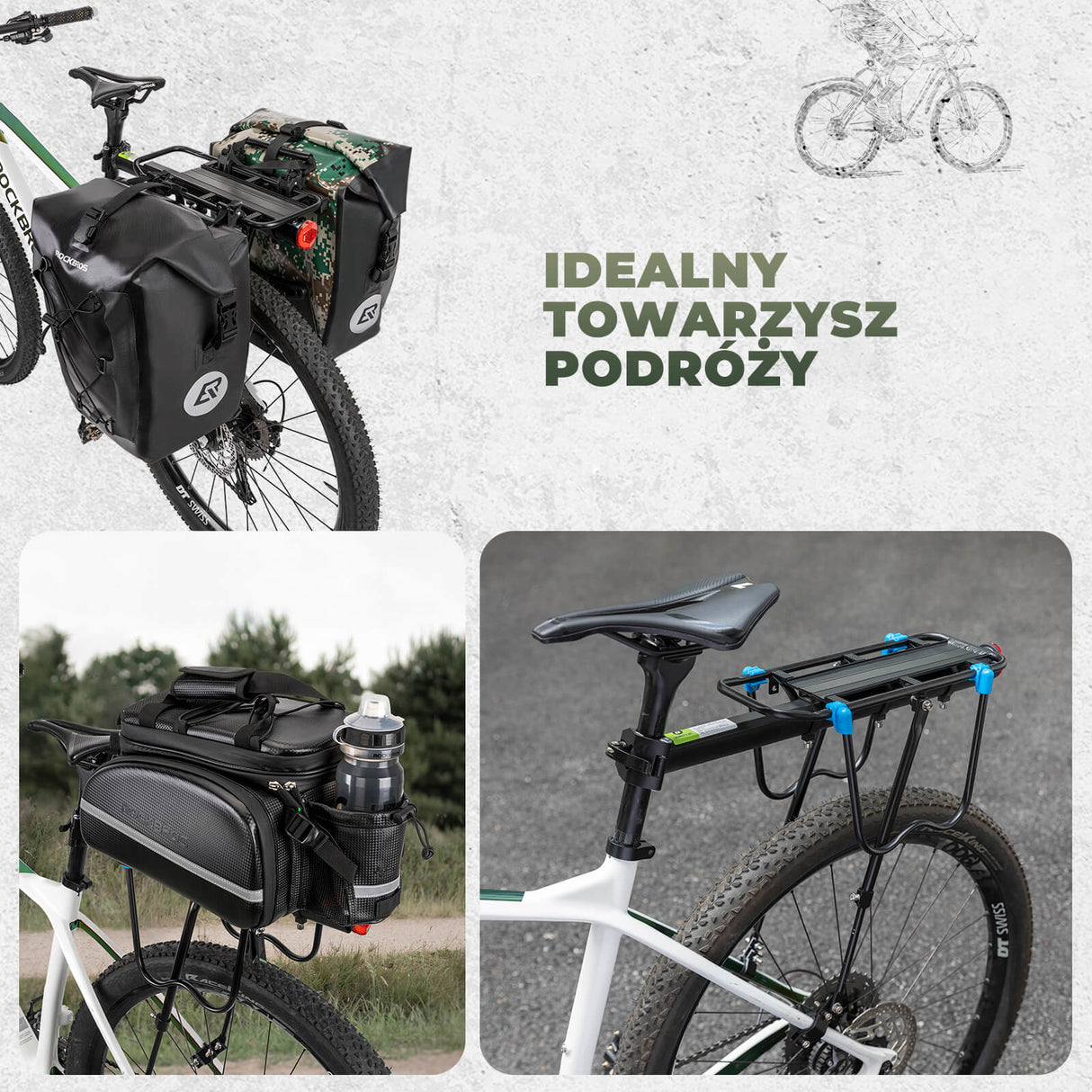 ROCKBROS Tylny Bagażnik Rrowerowy Można Szybko Zdemontować -CT-601-5 Bagażniki