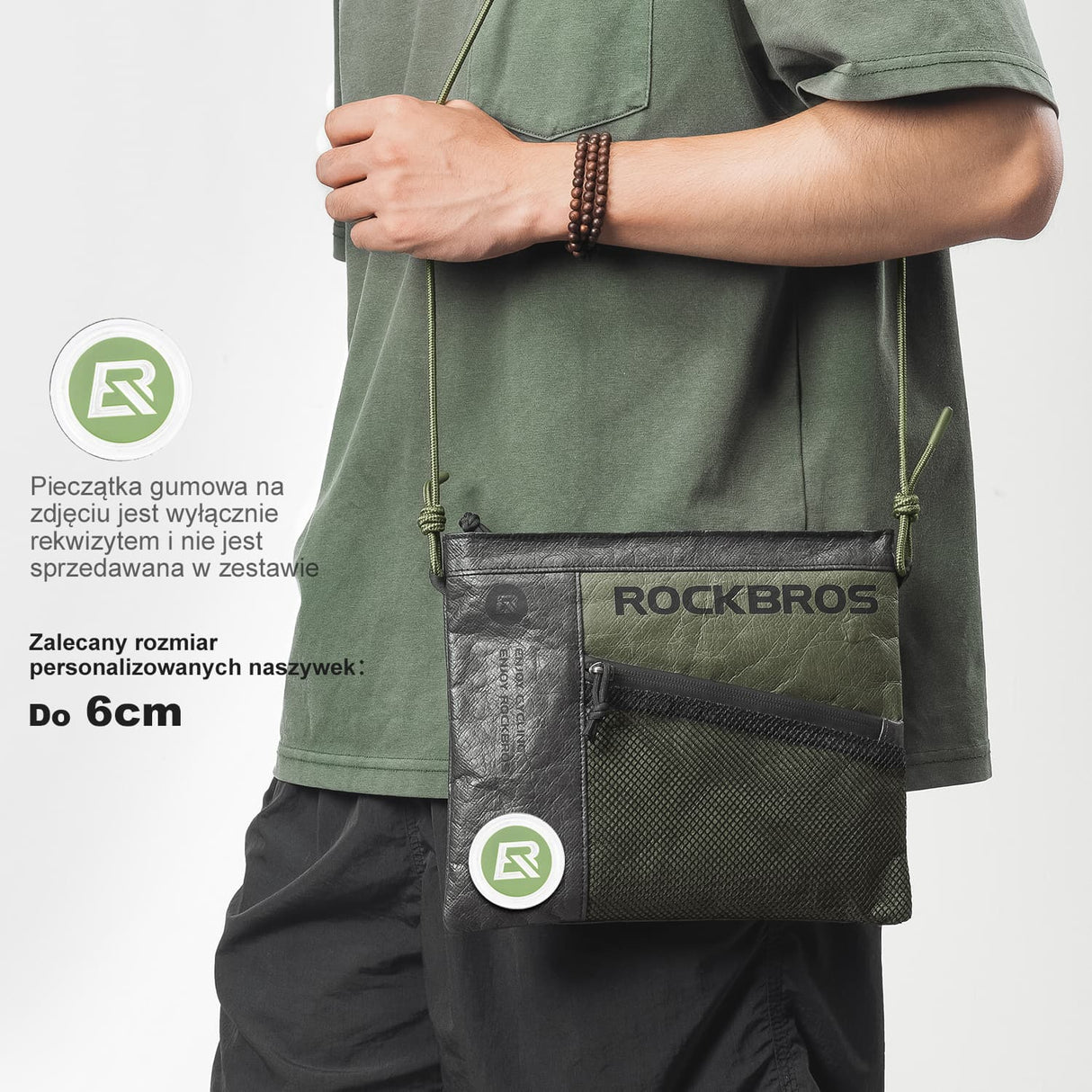 ROCKBROS Ekologiczna Torba na Kierownicę z Paskiem na Ramię 1,5L Ekologiczny- DB002 Torby na kierownicę