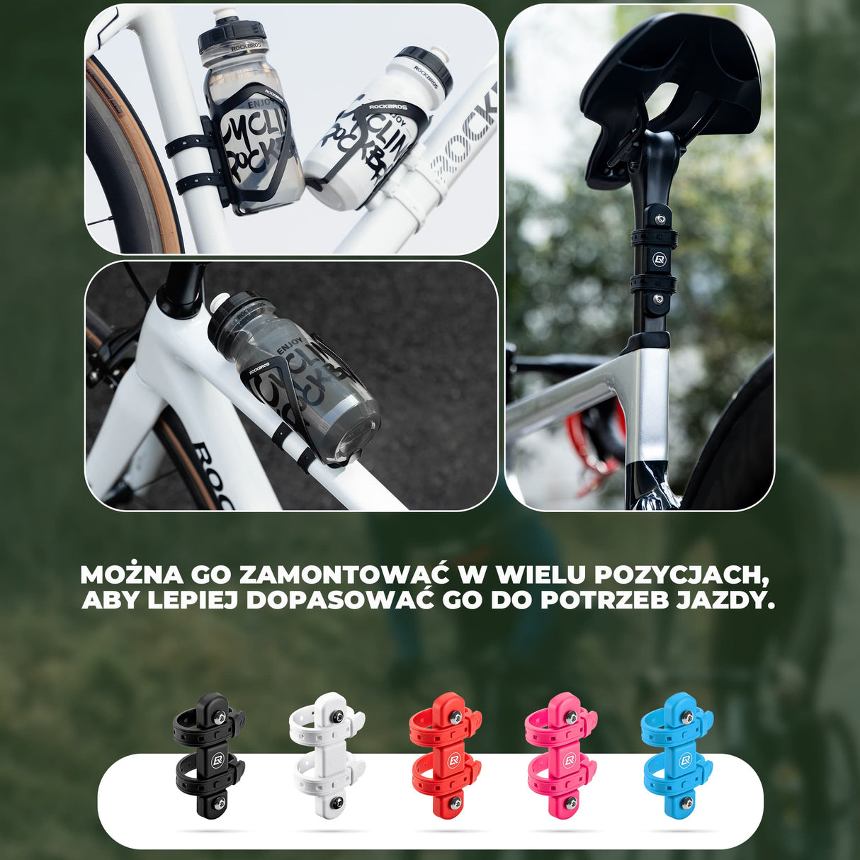 ROCKBROS Uchwyt na Bidon Rowerowy Adapter Bez Otworów-BKG019B Uchwyty na bidon