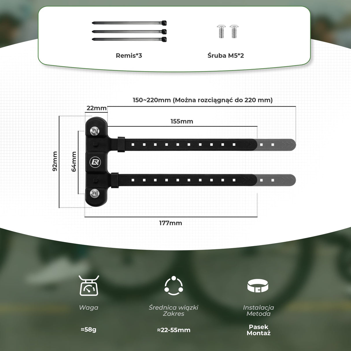 ROCKBROS Uchwyt na Bidon Rowerowy Adapter Bez Otworów-BKG019B Uchwyty na bidon