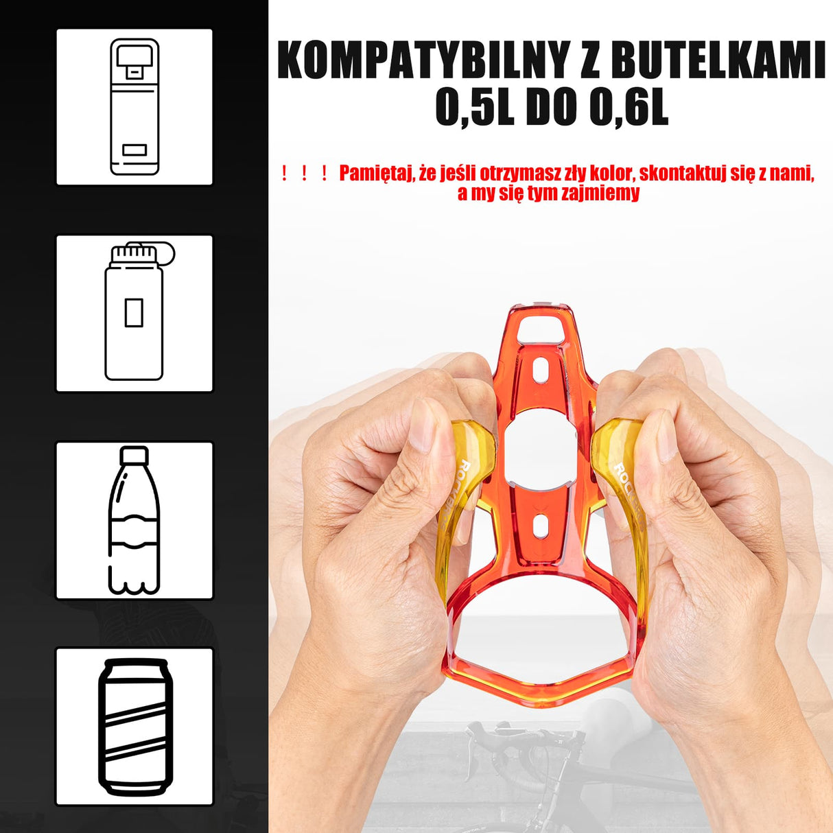 ROCKBROS Uchwyty na Bidon Lekki Materiał PC Kolorowy 35g-FK-338 Uchwyty na bidon