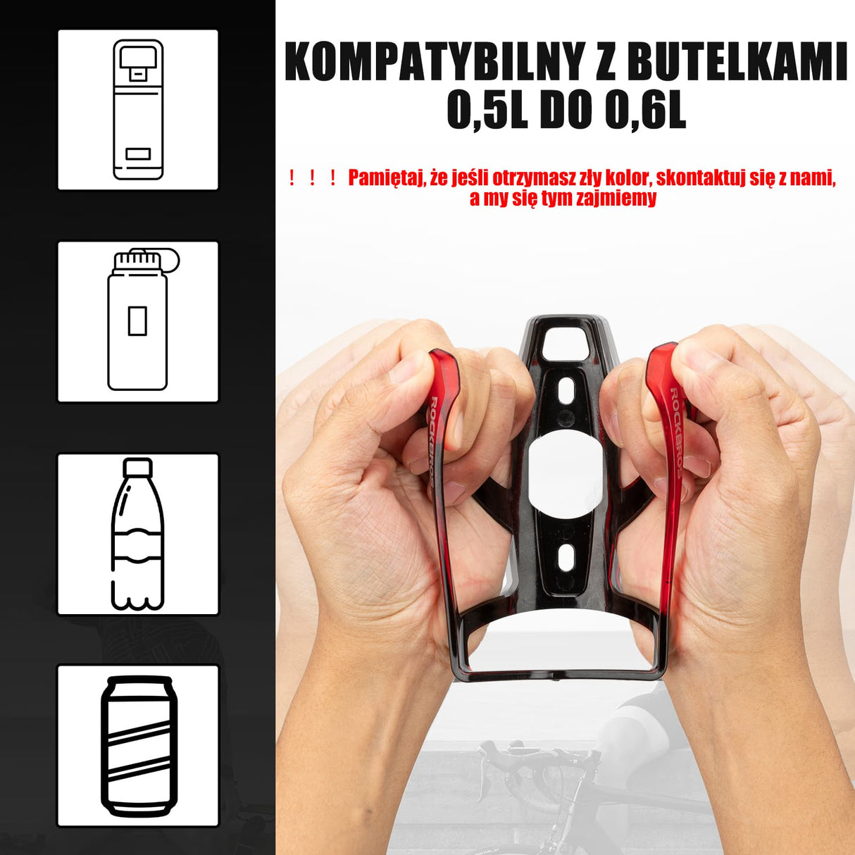 Uchwyty na Bidon Lekki Materiał PC Kolorowy 35g-FK-338