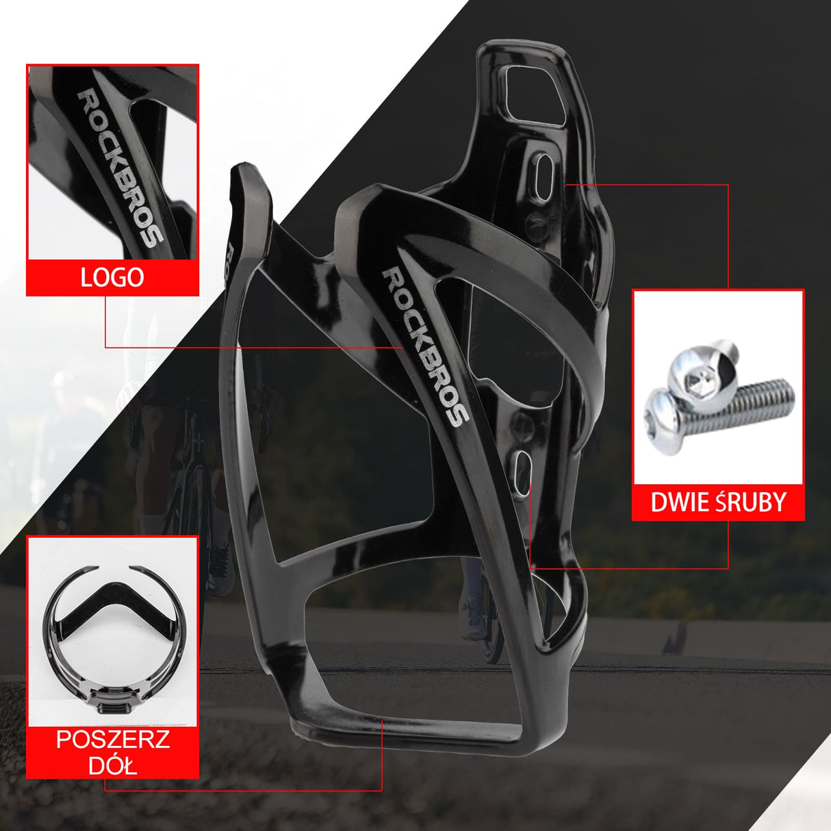 ROCKBROS Uchwyty na Bidon Lekki Materiał PC Kolorowy 35g-FK-338 Uchwyty na bidon