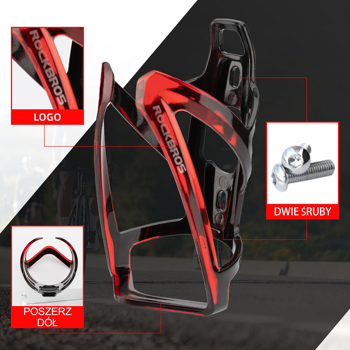 Uchwyty na Bidon Lekki Materiał PC Kolorowy 35g-FK-338