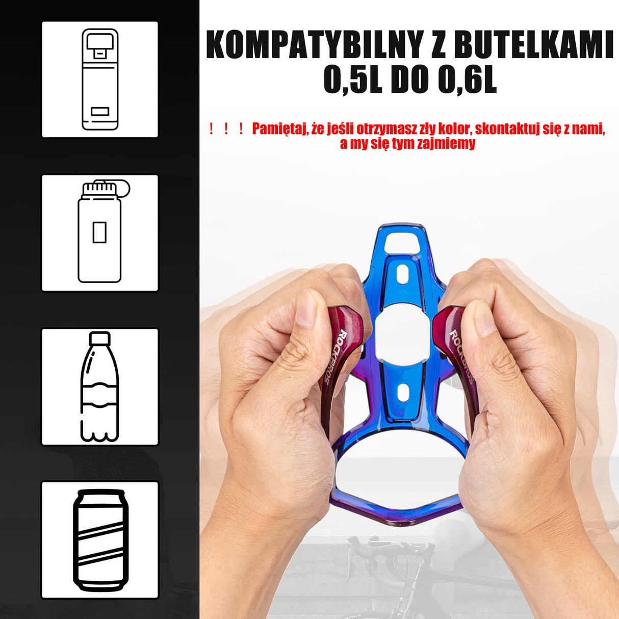 Uchwyty na Bidon Lekki Materiał PC Kolorowy 35g-FK-338