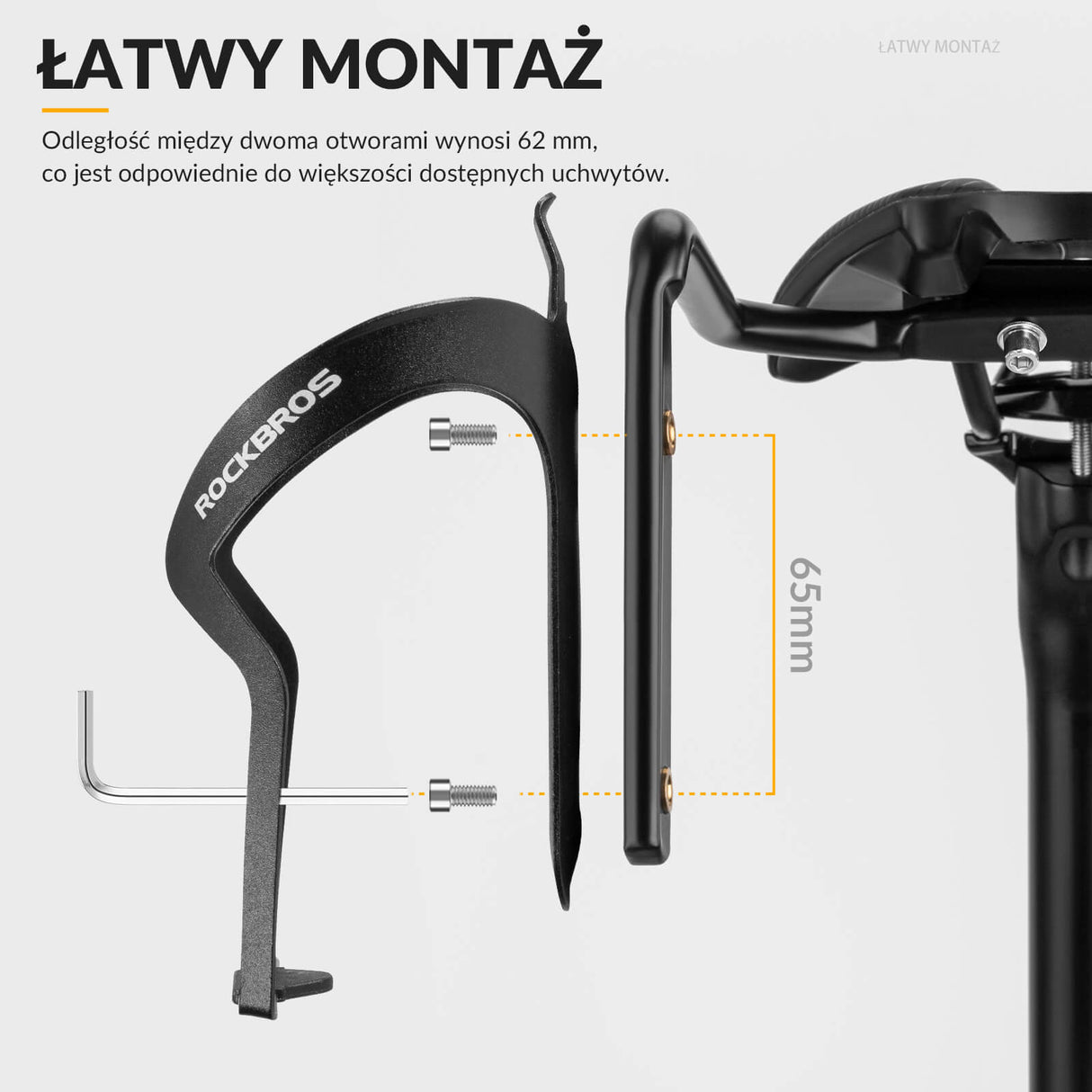 ROCKBROS Uchwyty na Bidon Wszechstronny Obrót o 360 Stopni Uchwyty na bidon