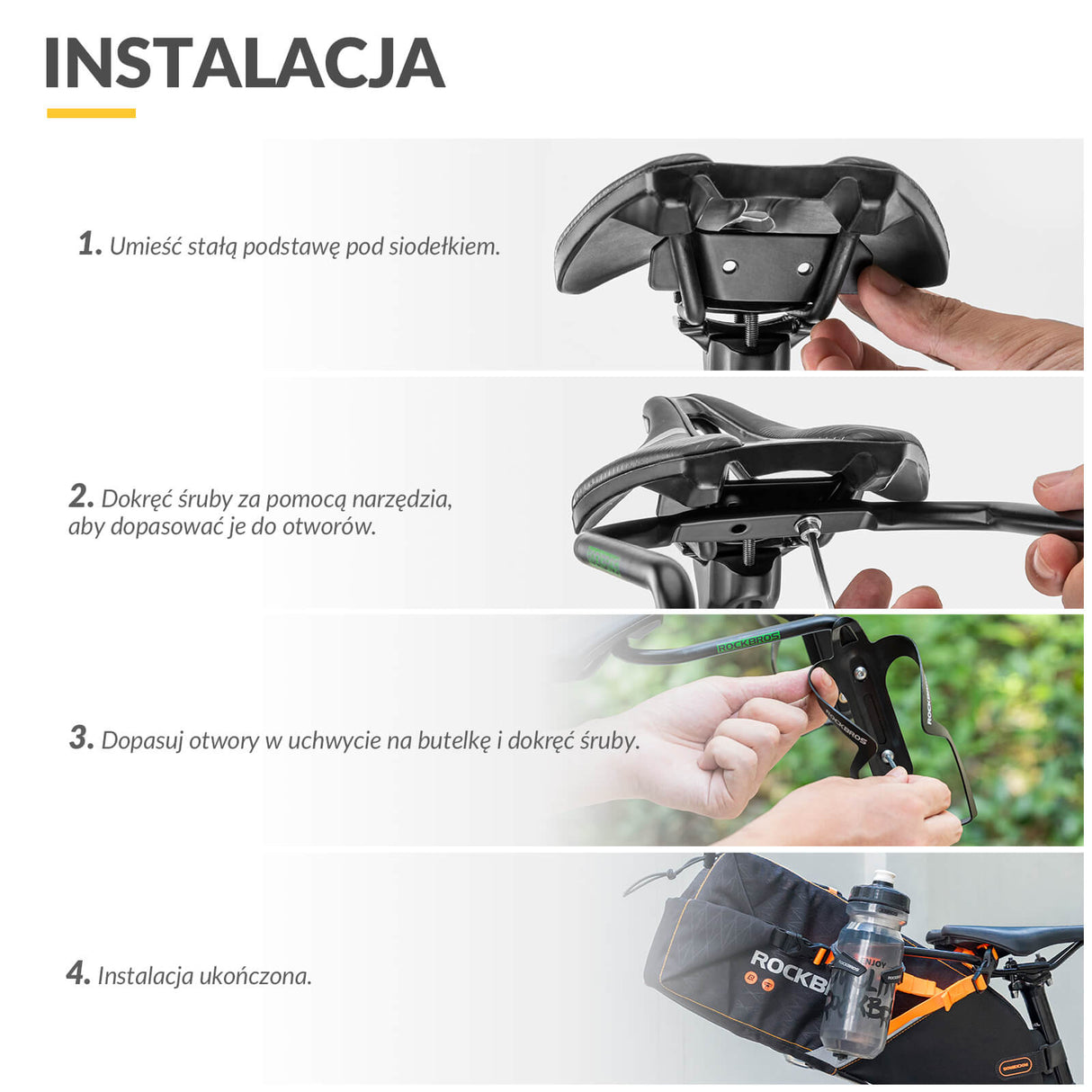 ROCKBROS Uchwyty na Bidon Wszechstronny Obrót o 360 Stopni Uchwyty na bidon