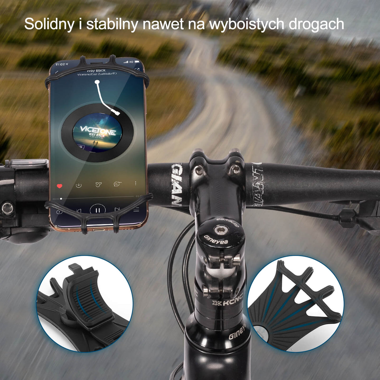 ROCKBROS Uchwyty na Telefon Silikon Nastawny Uchwyty na telefon