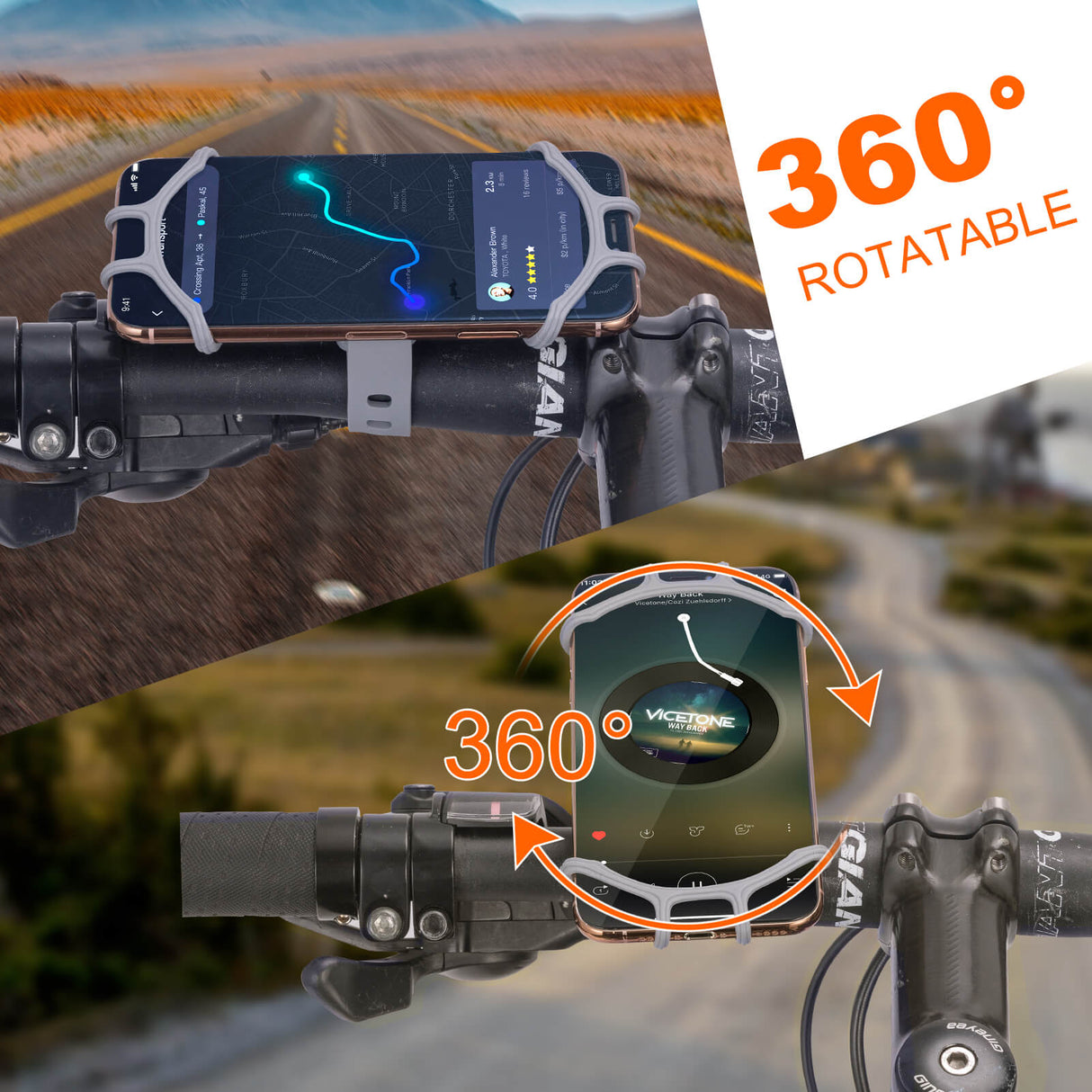 ROCKBROS Uchwyty na Telefon Silikon Nastawny Uchwyty na telefon