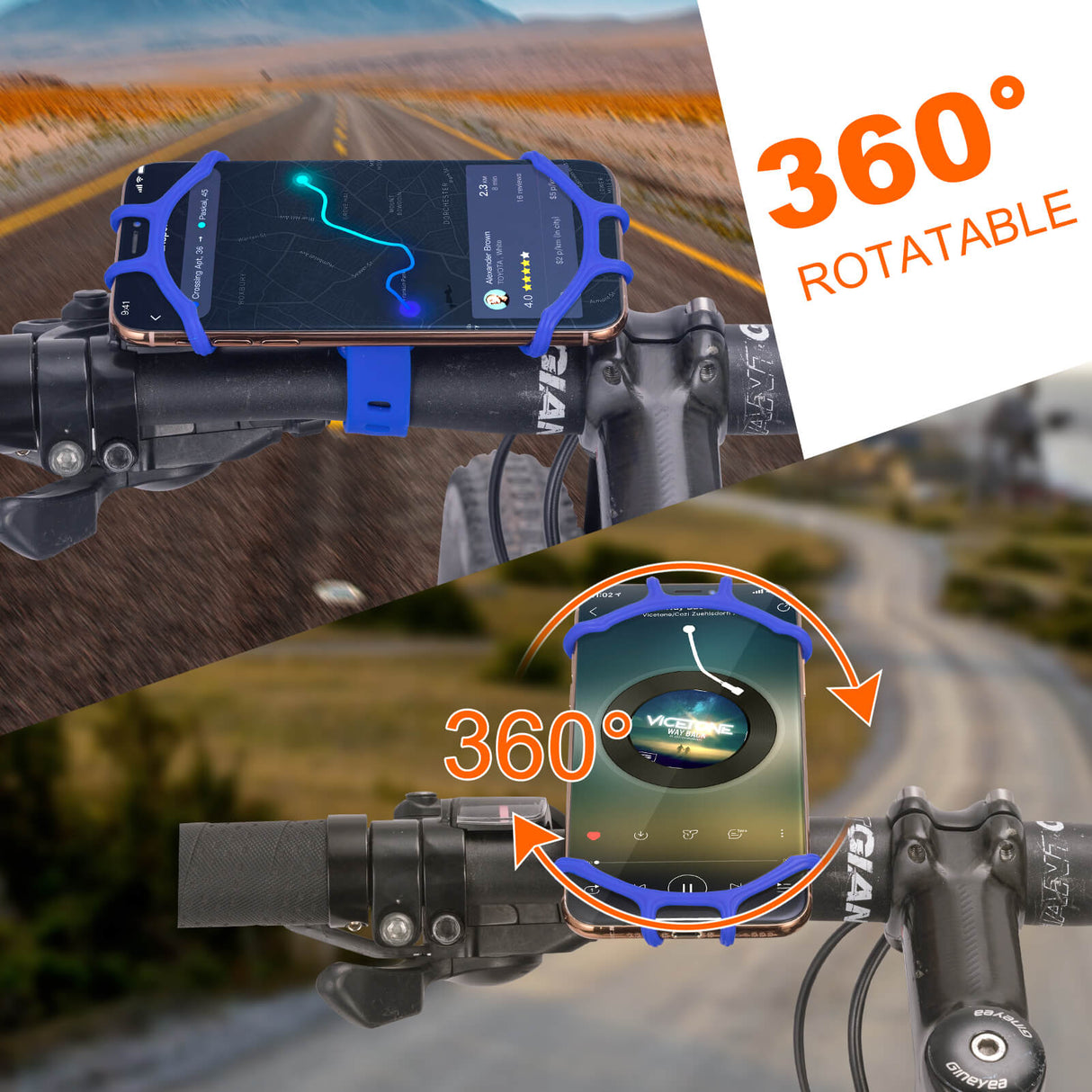 ROCKBROS Uchwyty na Telefon Silikon Nastawny Uchwyty na telefon