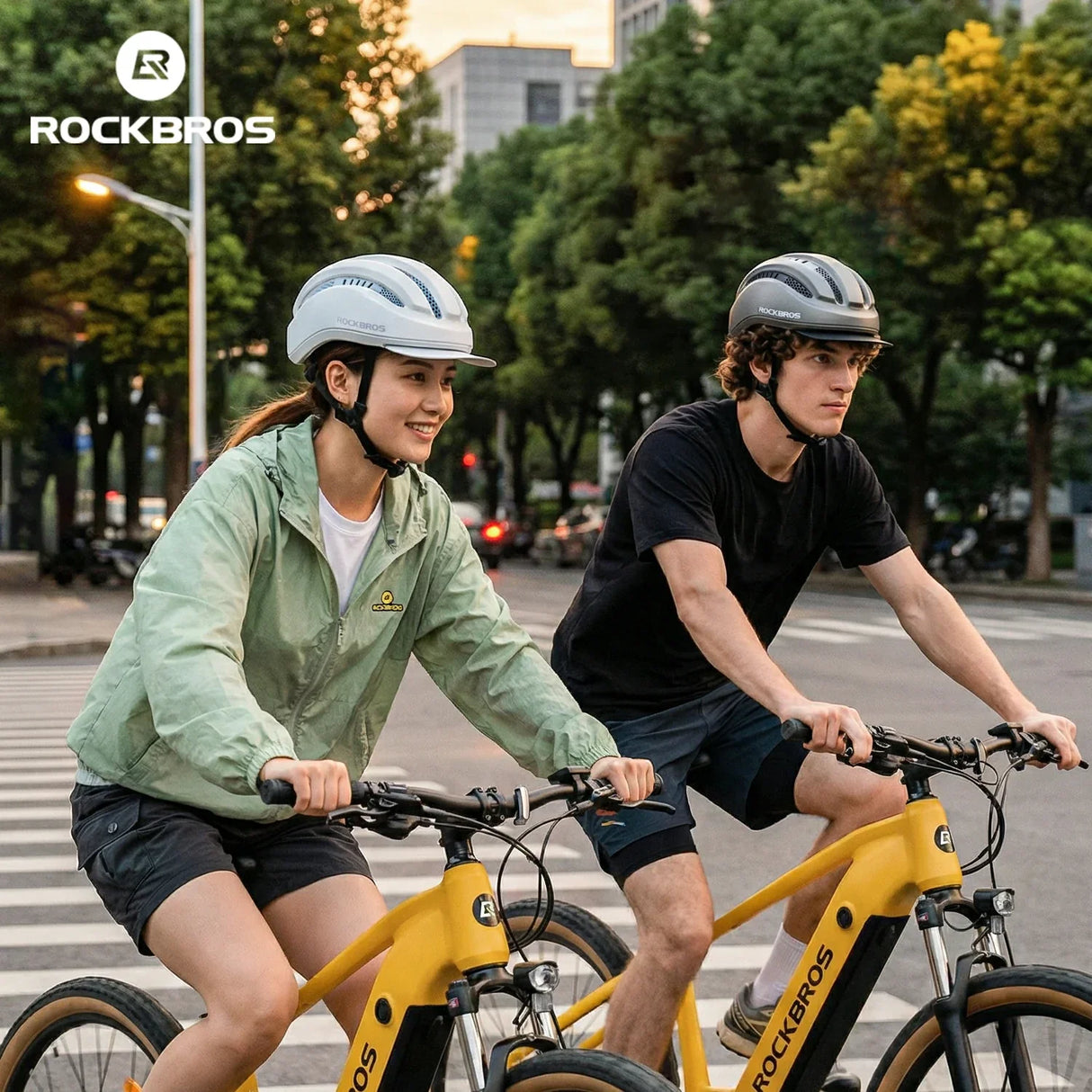 ROCKBROS Kask Rowerowy Rekreacyjny Zdejmowany Daszek I Gogle Magnetyczne-ZK-099 Kaski