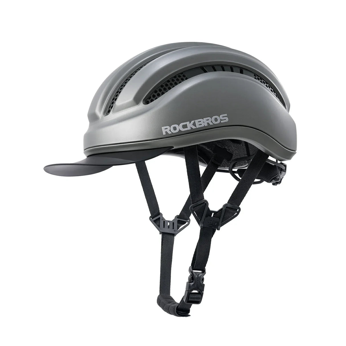 ROCKBROS Kask Rowerowy Rekreacyjny Zdejmowany Daszek I Gogle Magnetyczne-ZK-099 KaskiSzary