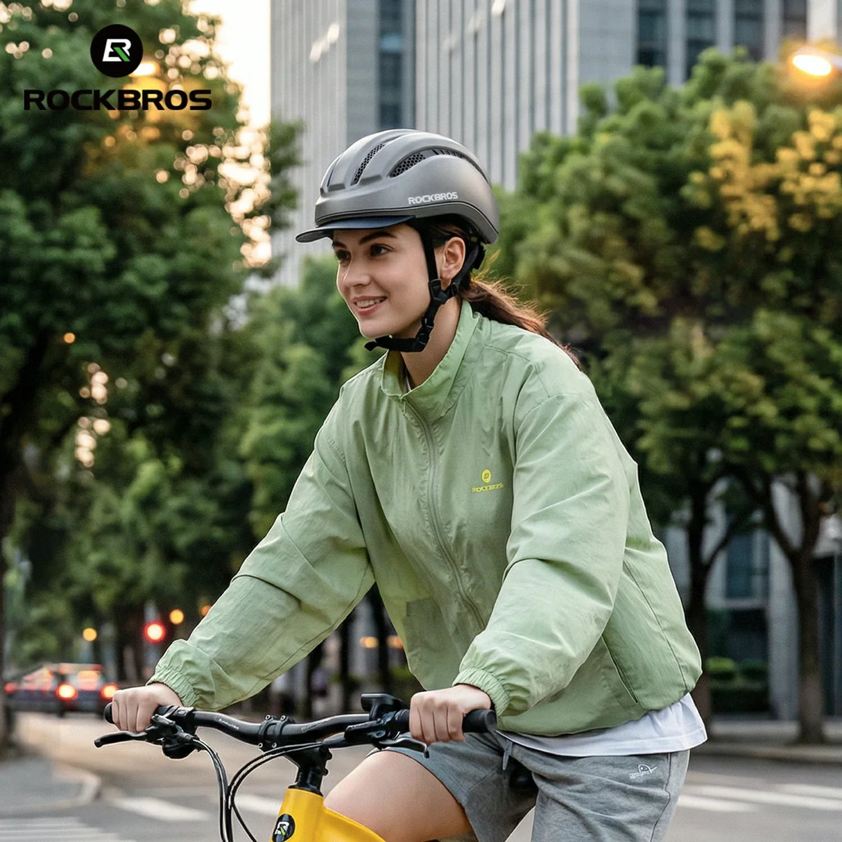 ROCKBROS Kask Rowerowy Rekreacyjny Zdejmowany Daszek I Gogle Magnetyczne-ZK-099 Kaski