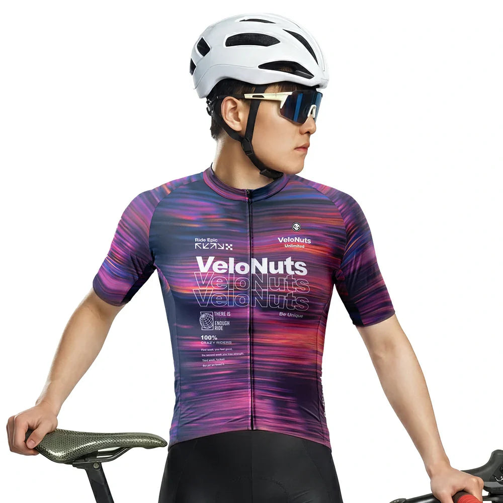 Velonuts Velonuts Męska Koszulka Rowerowa Velonuts Extra Short Krótki Rękaw, Fioletowa Koszulki