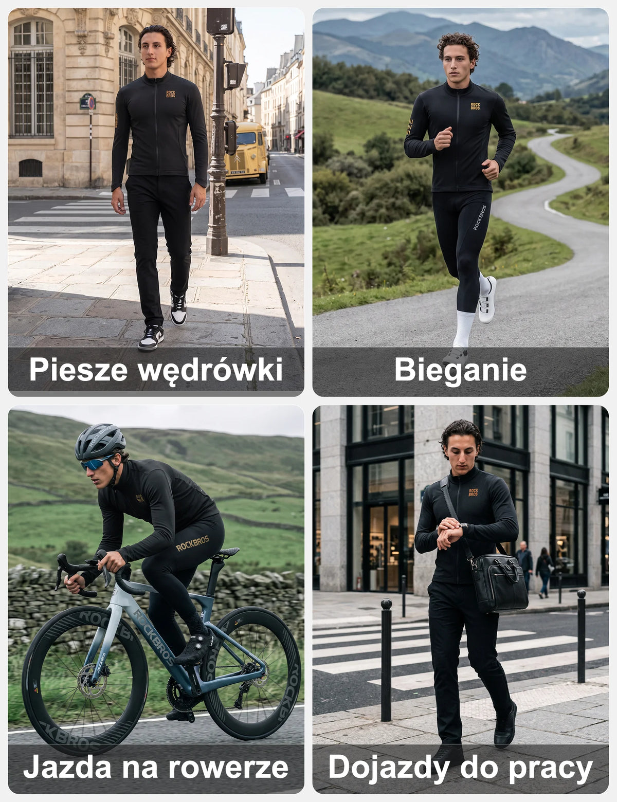 Wiatroszczelna zimowa koszulka rowerowa z długim rękawem i polarem dla kobiet i mężczyzn