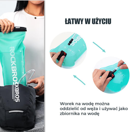 ROCKBROS Worek na wodę pitną do sportów na świeżym powietrzu 2L Bidony