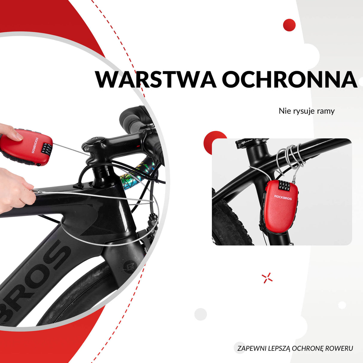 ROCKBROS Wysuwany Zamek Szyfrowy na Kabel -981 Zapięcia