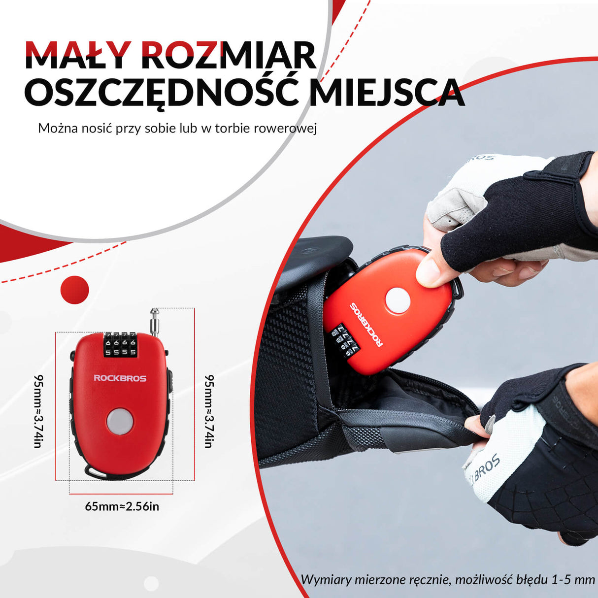 ROCKBROS Wysuwany Zamek Szyfrowy na Kabel -981 Zapięcia