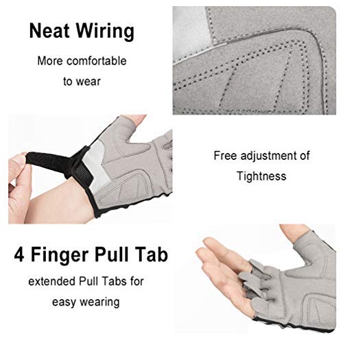 ROCKBROS ROCKBROS Rękawiczki Rowerowe z Połowy Palców Antypoślizgowe Amortyzujące Wstrząsy bez Palców Odblaskowe Jazda na Motocyklu Wędrówki Wędkarstwo Trening Rękawiczki