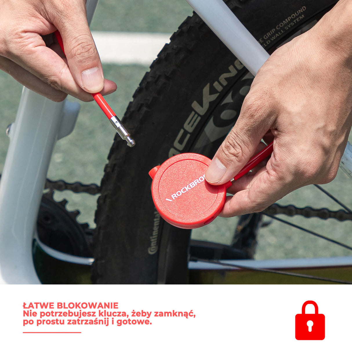 ROCKBROS Zapięcia Rowerowa Przenośna Blokada Linkowa Antykradzieżowa -WL158 Zapięcia