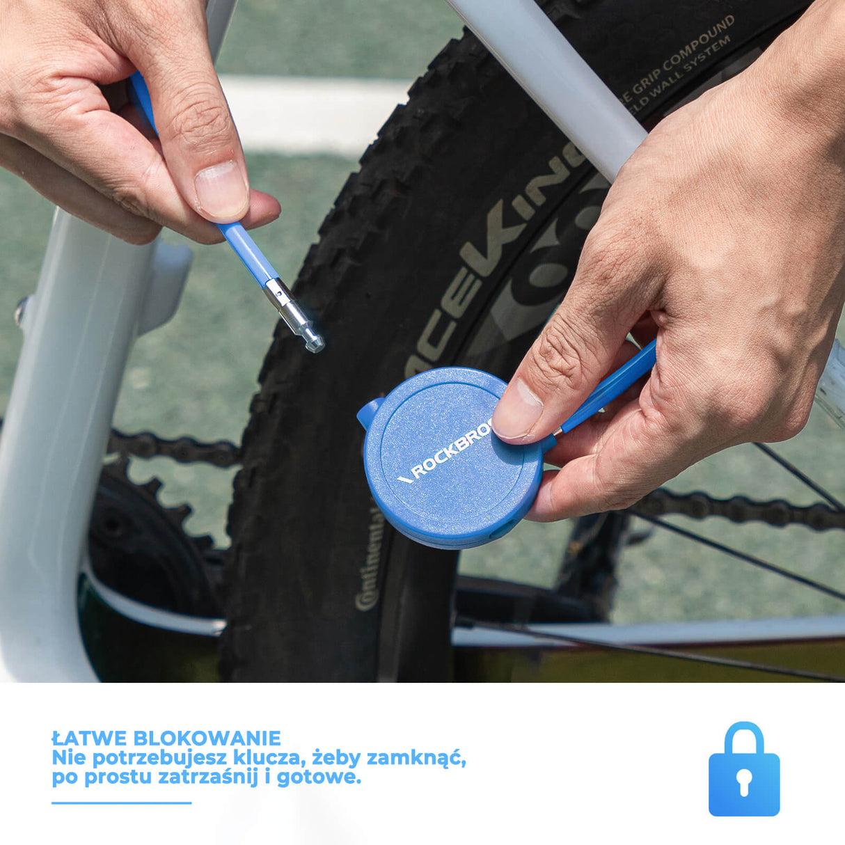 ROCKBROS Zapięcia Rowerowa Przenośna Blokada Linkowa Antykradzieżowa -WL158 Zapięcia