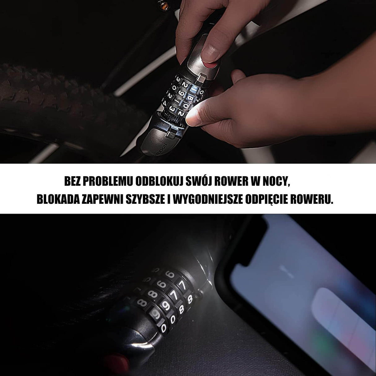 ROCKBROS Zapięcie Rowerowe ze Stali Nierdzewnej z Diodą LED -XR2606 Zapięcia