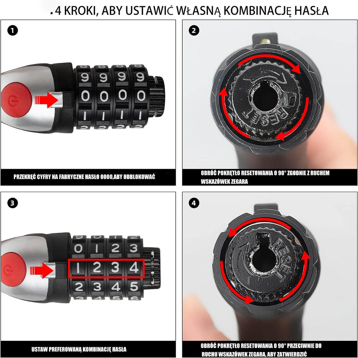ROCKBROS Zapięcie Rowerowe ze Stali Nierdzewnej z Diodą LED -XR2606 Zapięcia