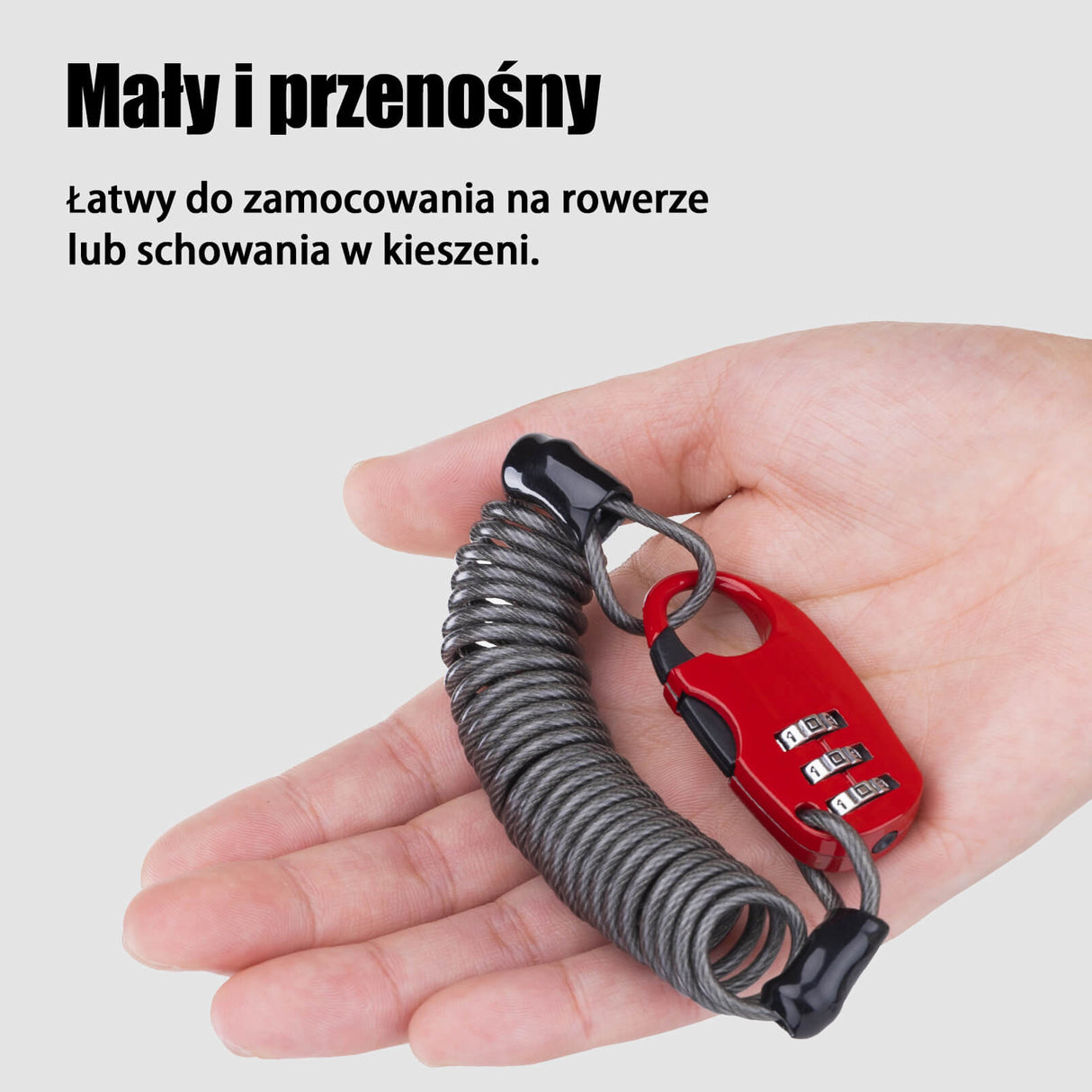 Zapięcie do Kasku Rowerowego Trzycyfrowe Hasło Długość 90cm