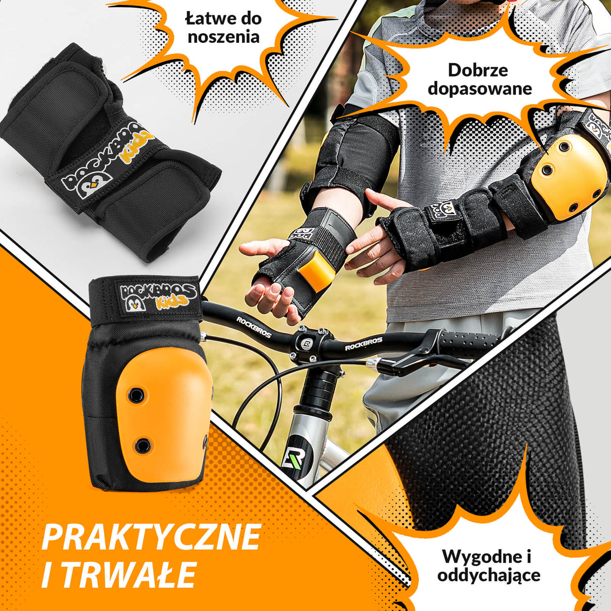 ROCKBROS Zestaw Ochronny do Jazdy na Rowerze Dla Dzieci Sprzęt ochronny dla dzieci