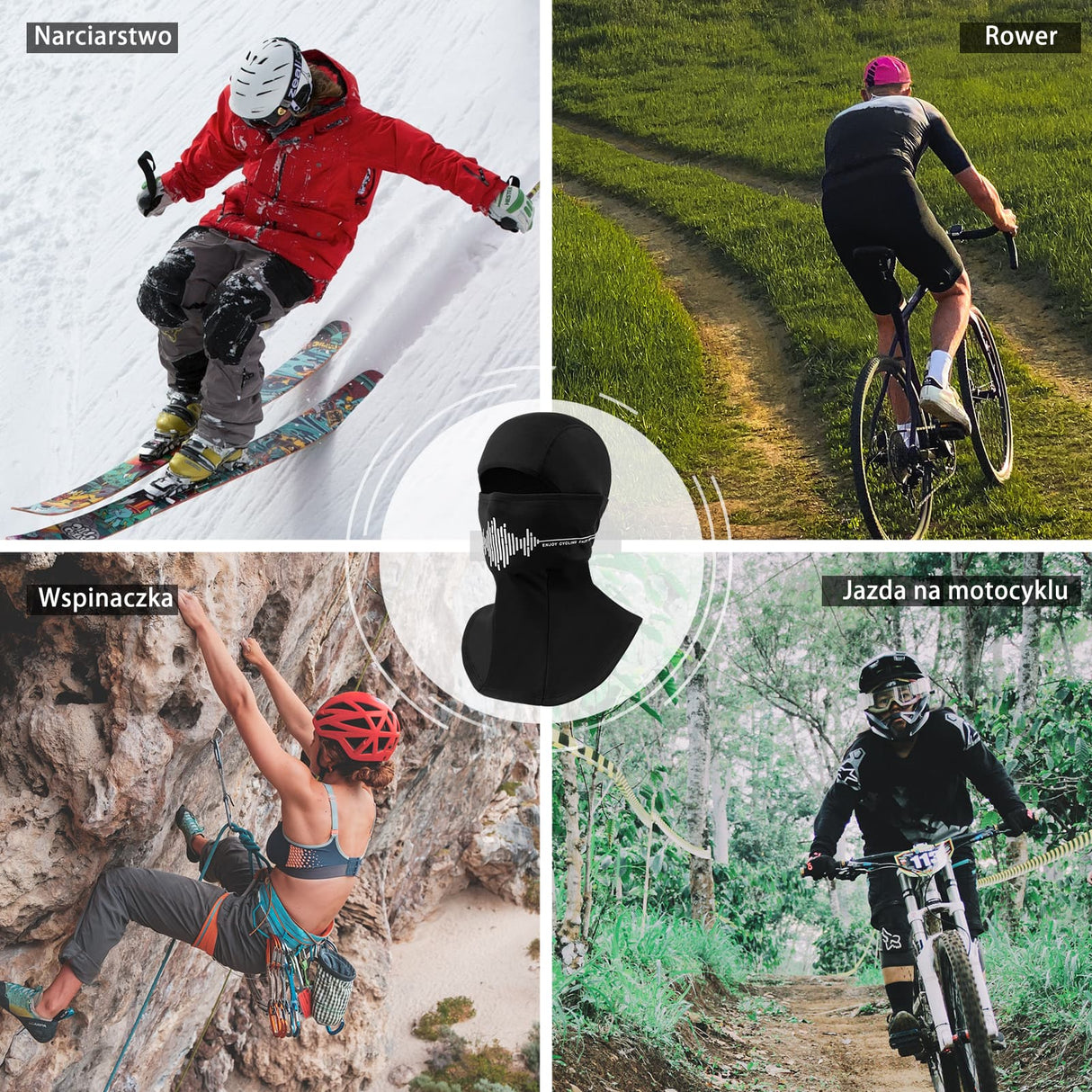 ROCKBROS Zimowa Kominiarka Rowerowa Ocieplacz na Szyję -YPP052 Kominiarki