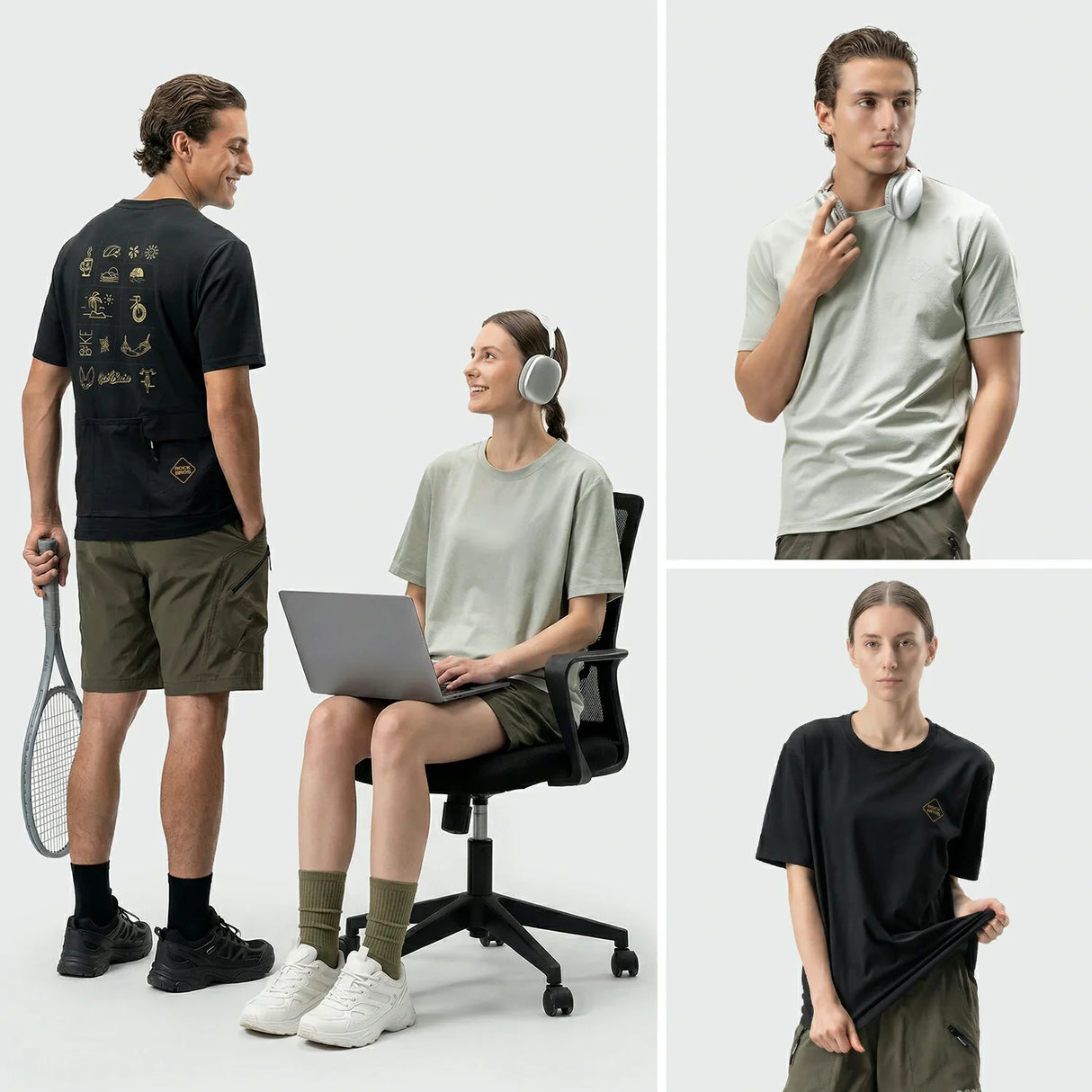 ROCKBROS Męska I Damska Szybkoschnąca Oddychająca Koszulka Rowerowa Casual - YDDX017 Koszulki