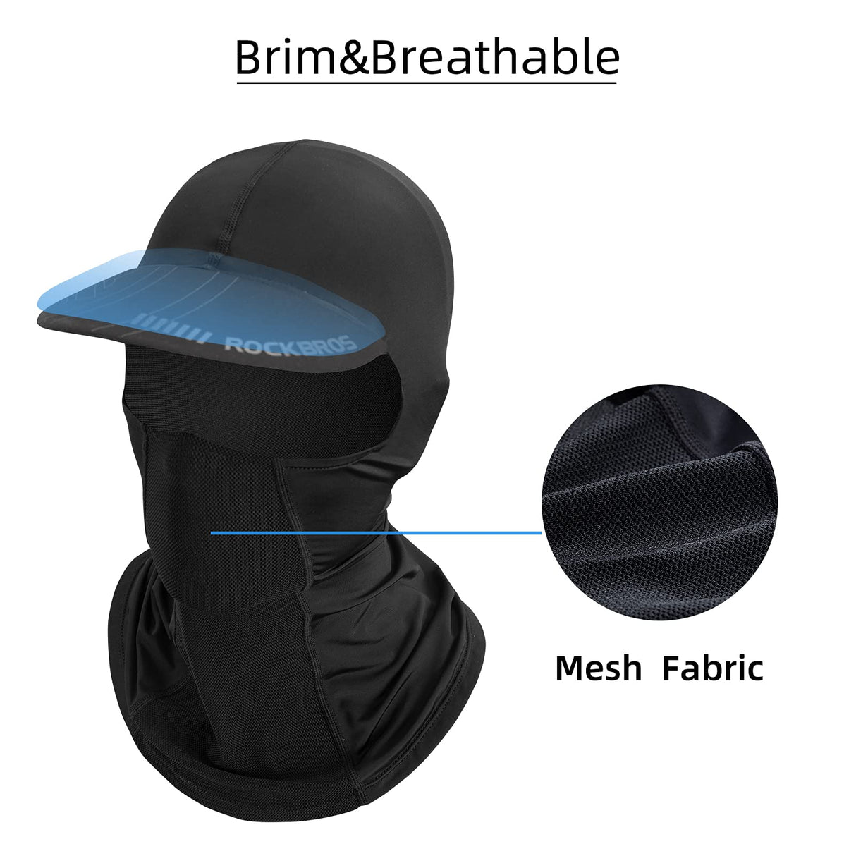 ROCKBROS ROCKBROS Kominiarka z daszkiem pod kask Ochrona UV Szybkie suche lato do jazdy na rowerze Wędkowanie Sporty na świeżym powietrzu, Unisex Kominiarki