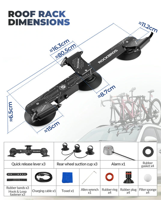 electric suction cup car roof bike rack for 3 bikes quick release aluminium alloy mount