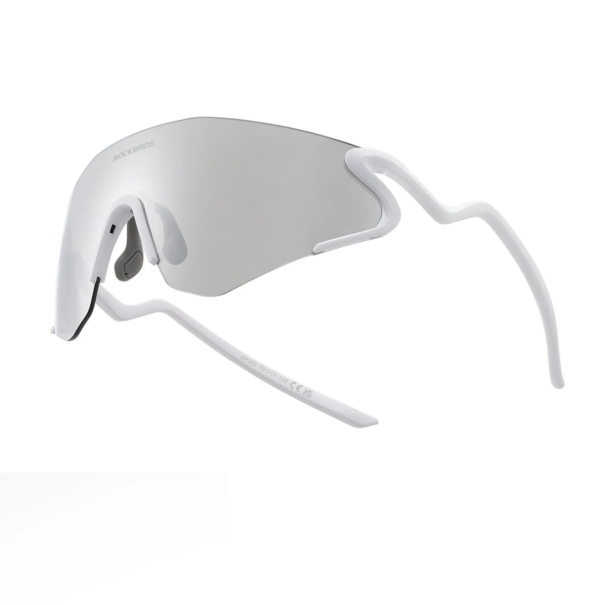 Photochromic Cycling Sunglasses with UV400 Protection#Color_White
