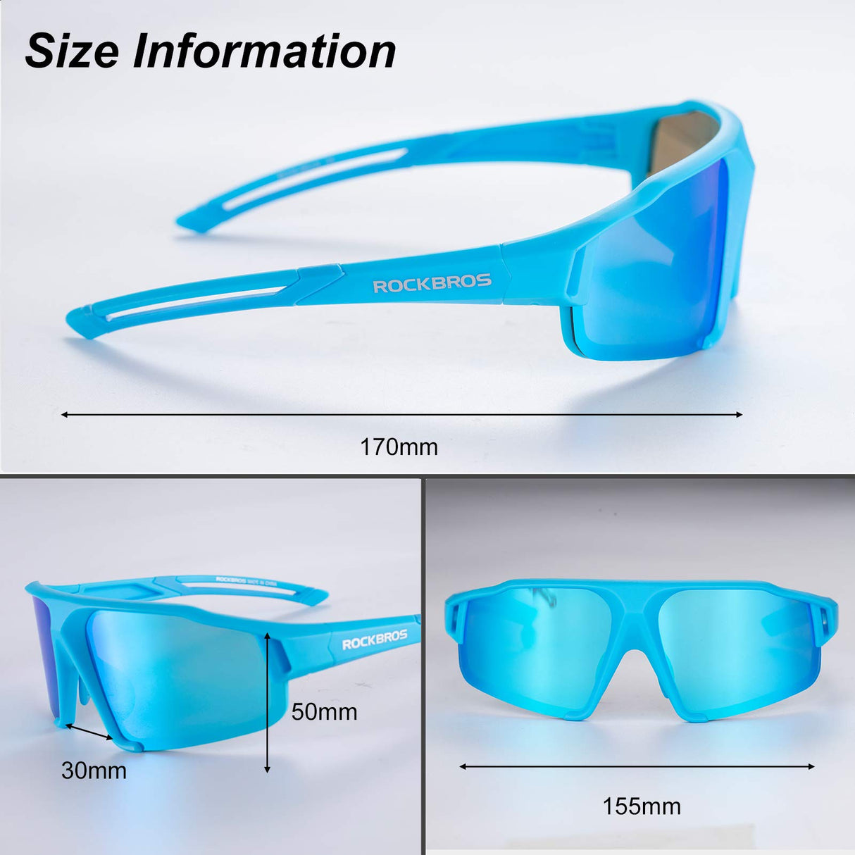 ROCKBROS ROCKBROS Sportowe Okulary Przeciwsłoneczne, Fotochromowe, Okulary Rowerowe z Ochroną UV400, Okulary Rowerowe do Aktywności na Świeżym Powietrzu,Jazda na Rowerze, Jazda Samochodem, Golf, Unisex Rękawiczki