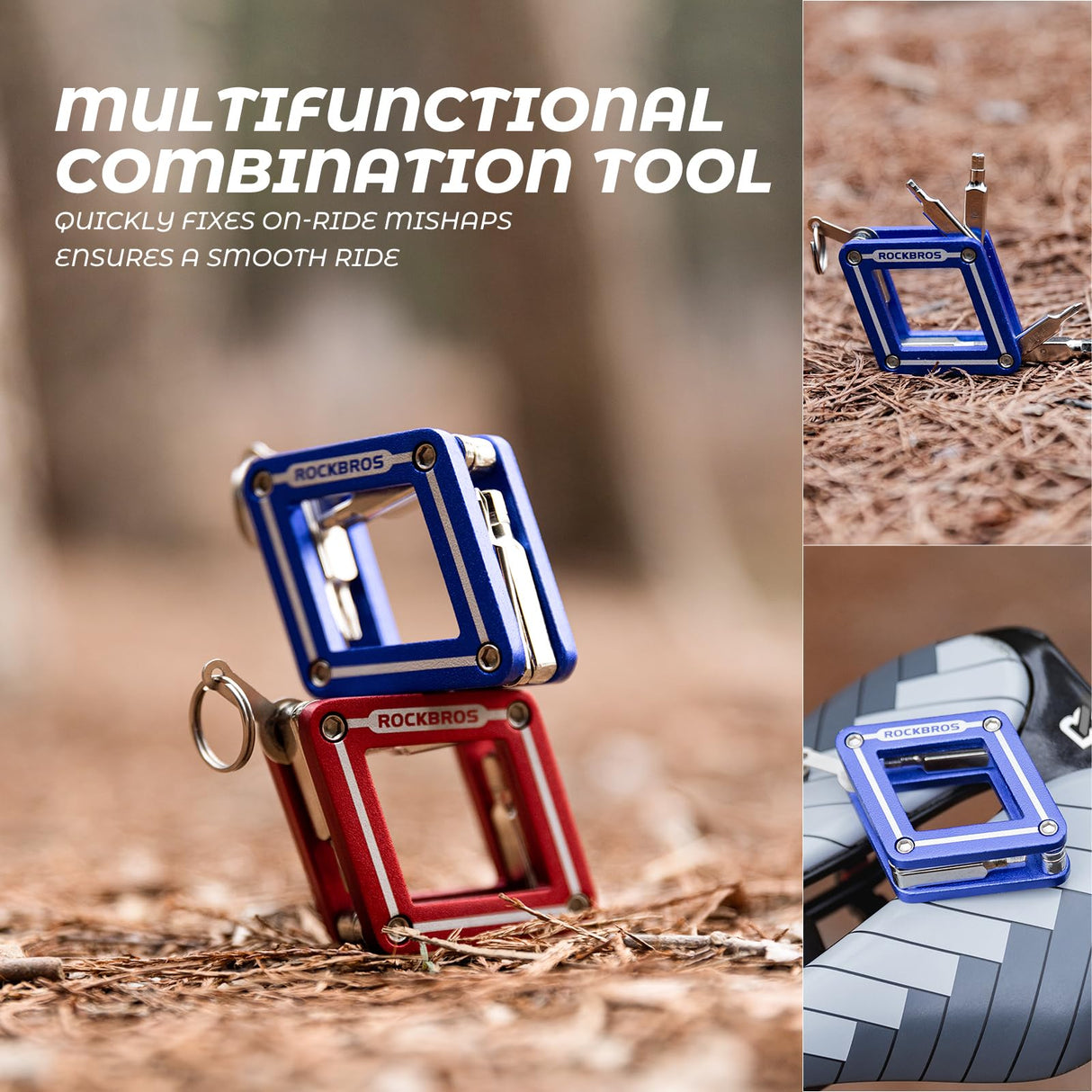 ROCKBROS Narzędzie 8 w 1 do Naprawy, Wielofunkcyjne, Przenośne Narzędzia do naprawy roweru