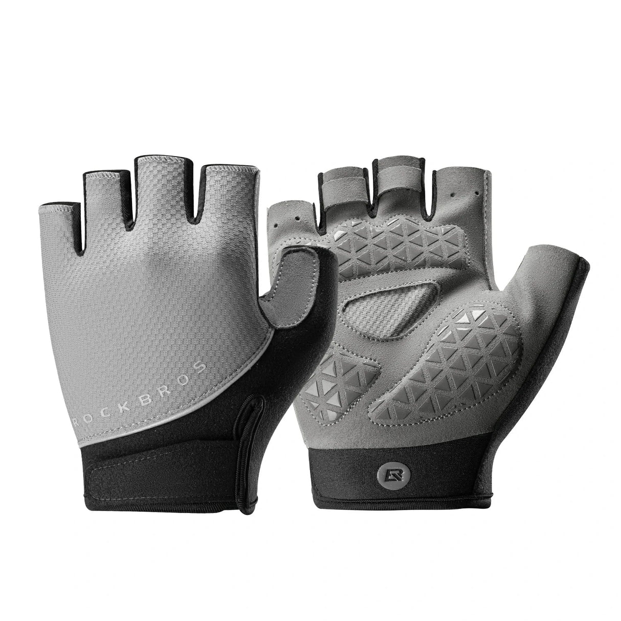 ROCKBROS S424 Half Finger Bike Gloves Breathable Cycling GlovesGray M