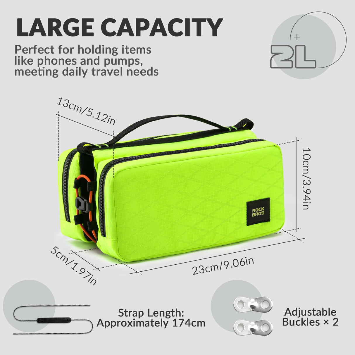 ROCKBROS Torba na Ramę Roweru Torba do Przechowywania Ramy z Paskiem na Ramię-071 Torby na kierownicę