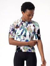 VeloNuts Women's Cycling Jersey Glitch Bloom lightweight breathable cycling jersey