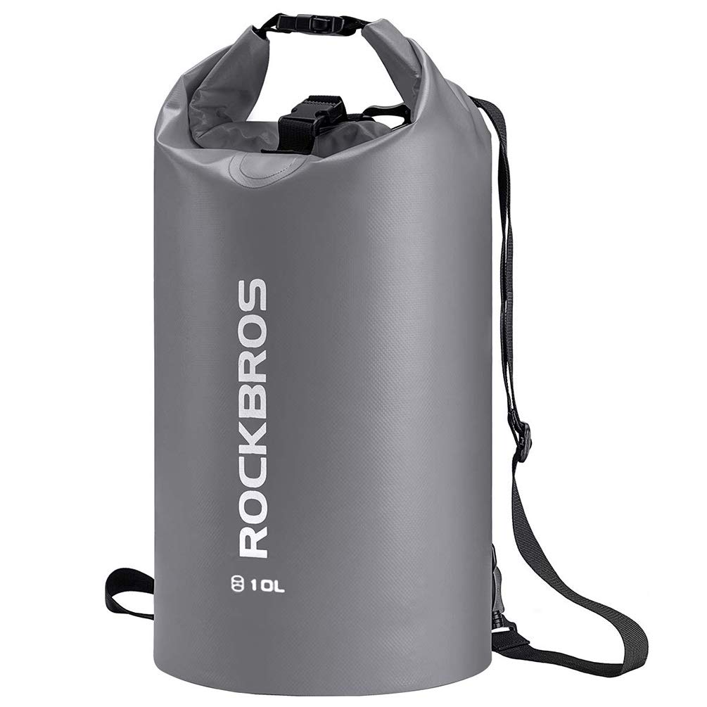 ROCKBROS ROCKBROS Łódź Sucha Torba Wodoodporna z Paskami na Ramiona Plecak Kajakarstwo Pływanie Kemping Raftowanie do Sportów Wodnych, Plaży, Żeglarstwo Outdoor 2 L/5 L/10 L/20 L/30 L/40 L PlecakiCiemnoszary 5L