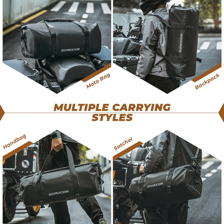 ROCKBROS ROCKBROS Torba Motocyklowa na Ogon Torba Podróżna w 100% Wodoodporna z Paskiem na Ramię Torba Podróżna na Motocykl, Wędrówki, Jazdę na Rowerze, Podróże, Kemping, na Zewnątrz 20L-60L Torby i sakwy motocyklowe